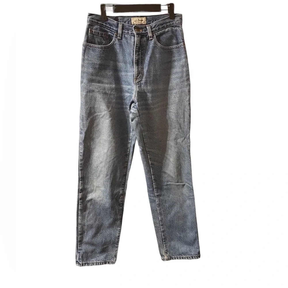 LL BEAN VINTAGE PLAID LINED RELAXED FIT JEANS